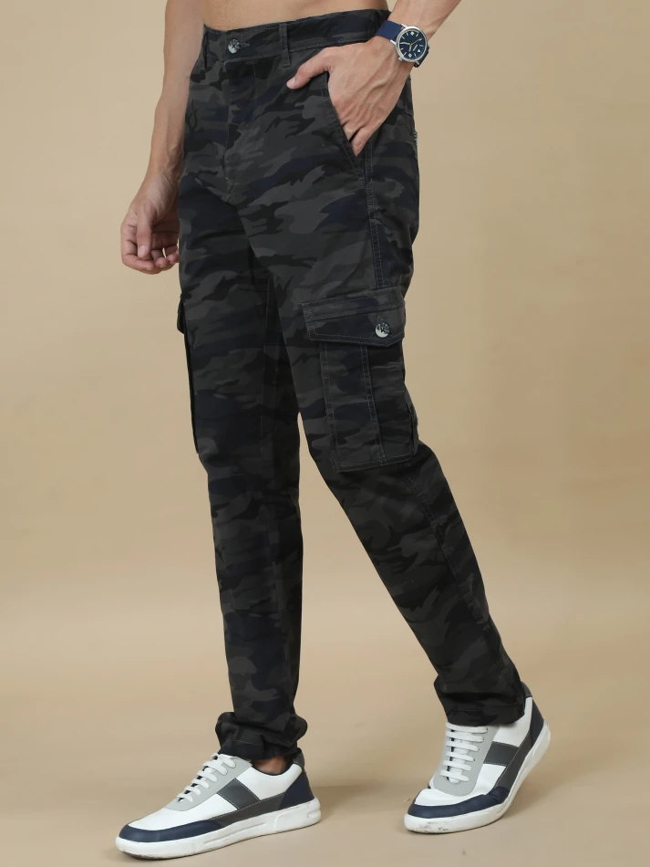 Lower Edits,Camouflage printed original fit cargo trousers-1