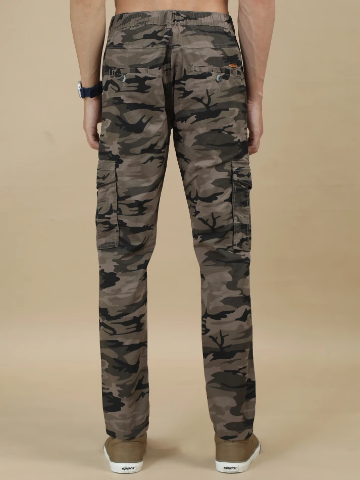 Lower Edits,Camouflage printed original fit cargo trousers-3