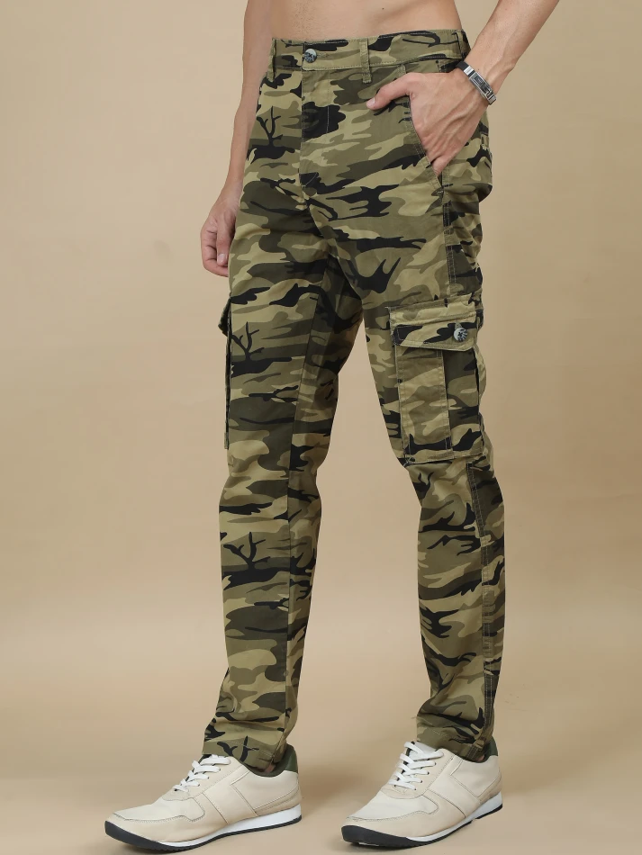 Lower Edits,Camouflage printed original fit cargo trousers-1