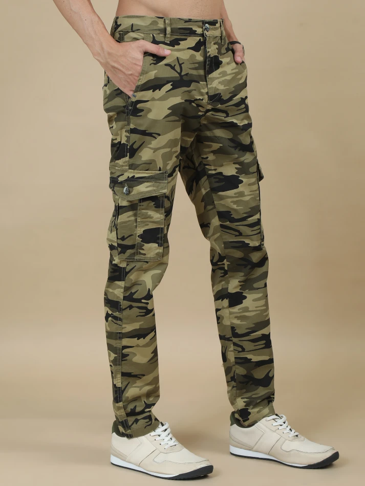 Lower Edits,Camouflage printed original fit cargo trousers-2