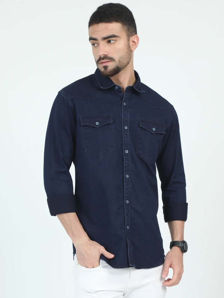 Upper Luxe,Classic opaque casual shirt with a relaxed fit-2