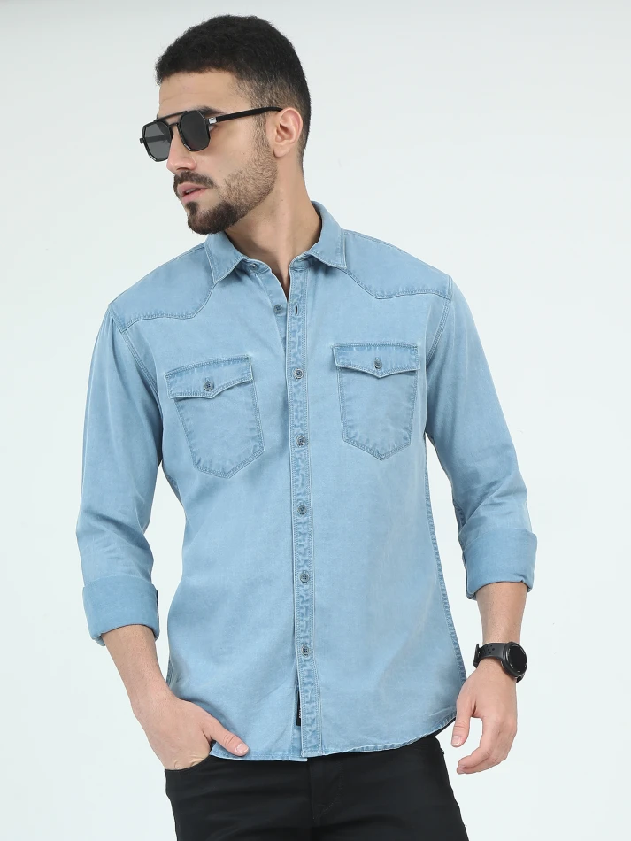 Upper Luxe,Classic opaque casual shirt with a relaxed fit-0