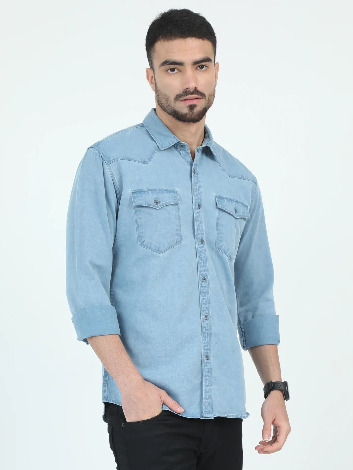 Upper Luxe,Classic opaque casual shirt with a relaxed fit-1