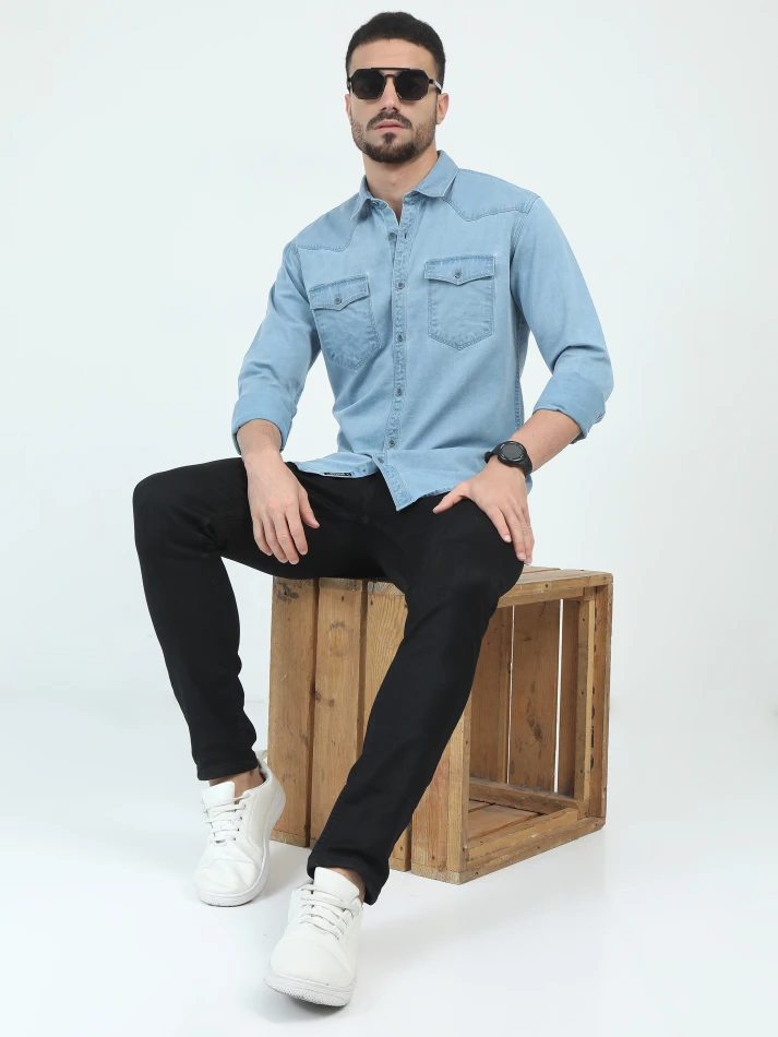 Upper Luxe,Classic opaque casual shirt with a relaxed fit-5