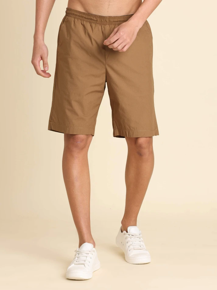 Lower Edits,Slip-on mid-rise pure cotton shorts for men-1