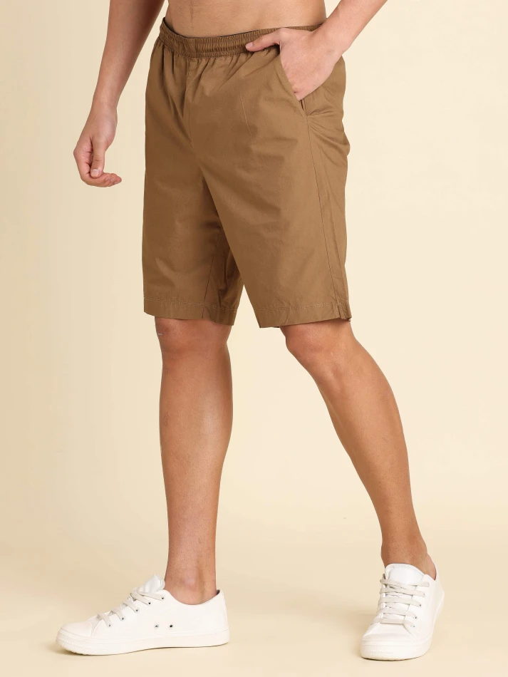 Lower Edits,Slip-on mid-rise pure cotton shorts for men-2