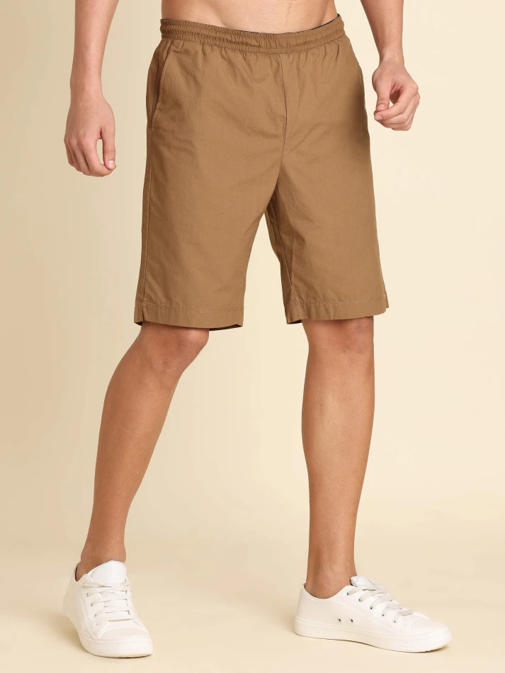 Lower Edits,Slip-on mid-rise pure cotton shorts for men-3