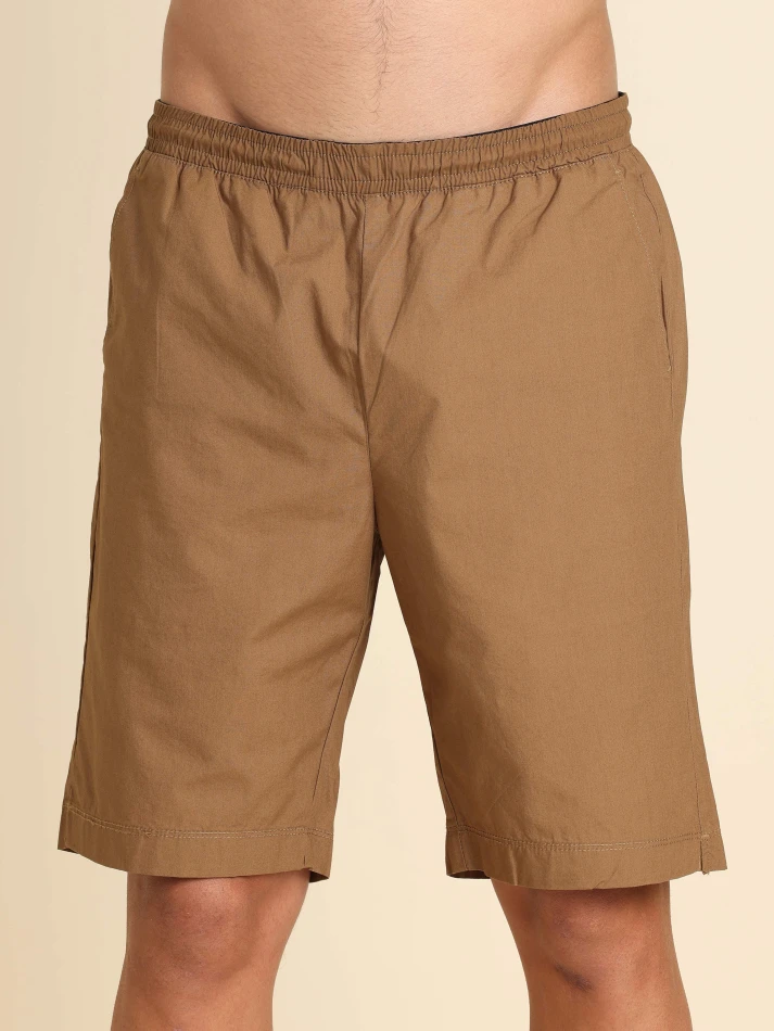 Lower Edits,Slip-on mid-rise pure cotton shorts for men-5