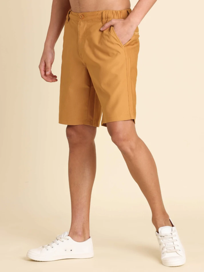 Lower Edits,Mid-rise pure cotton chino shorts for comfort-1