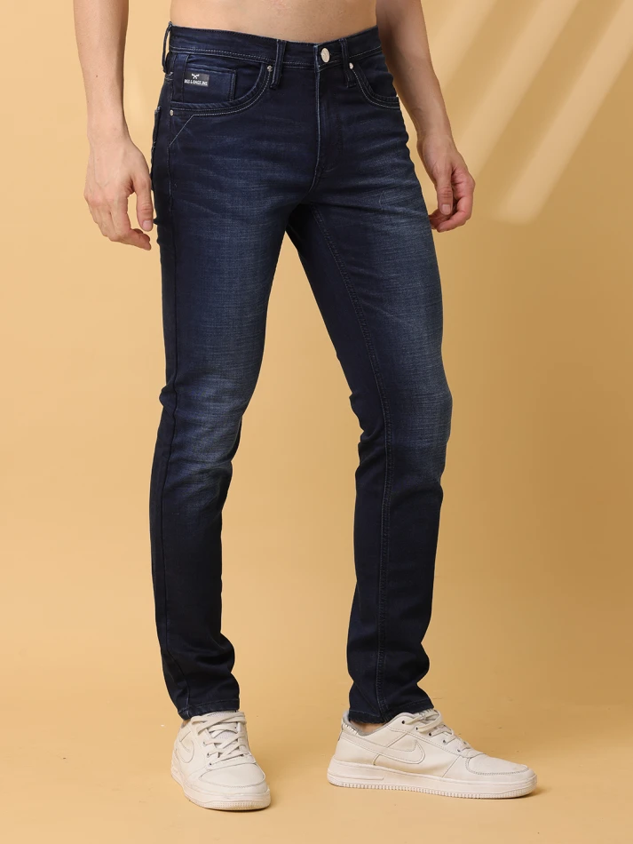 Lower Edits,Slim fit distressed light fade stretchable jeans-4