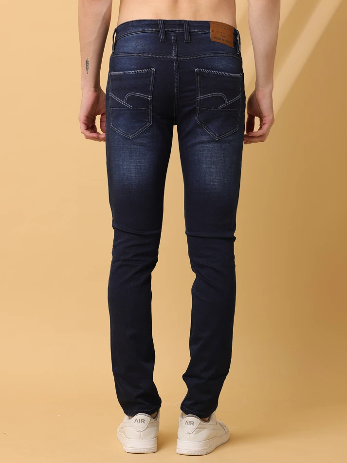 Lower Edits,Slim fit distressed light fade stretchable jeans-5