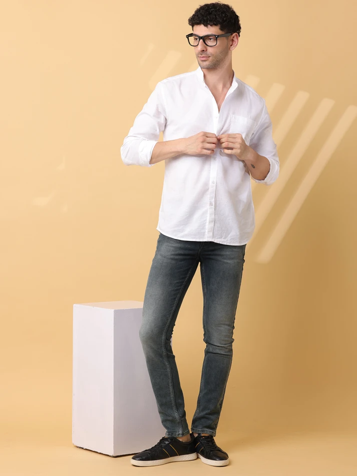 Lower Edits,Sharp faded slim fit trousers for men-0