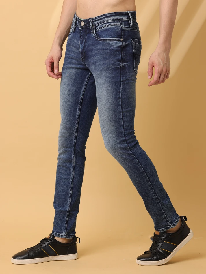 Lower Edits,Heavy fade slim fit low-rise jeans for a bold look-1