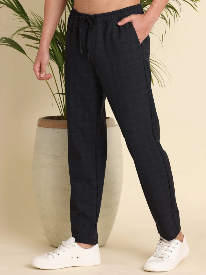 Lower Edits,Wrinkle-free relaxed straight fit trousers for men-1