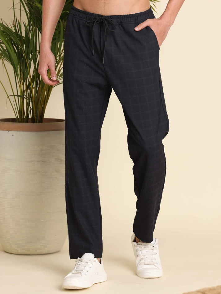 Lower Edits,Wrinkle-free relaxed straight fit trousers for men-2