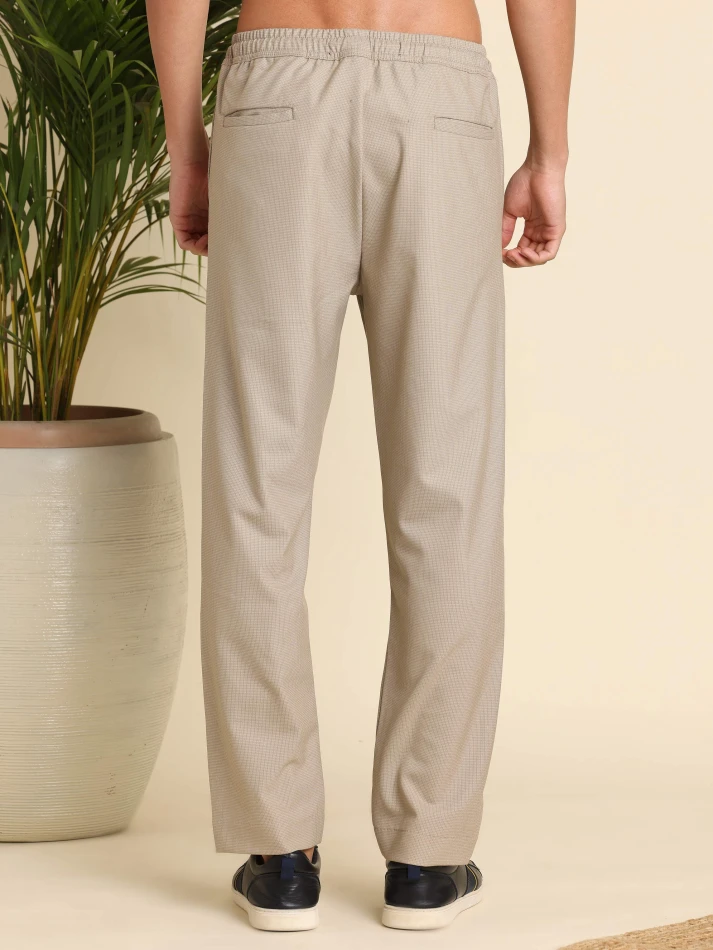 Lower Edits,Wrinkle-free relaxed straight fit trousers for men-4