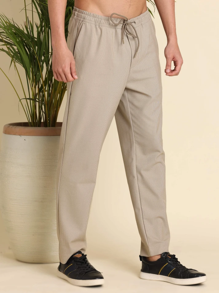 Lower Edits,Wrinkle-free relaxed straight fit trousers for men-5