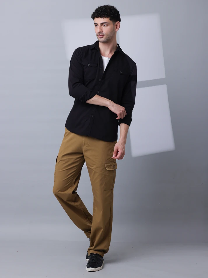 Upper Luxe,Solid cotton casual shirt with a classic fit-7