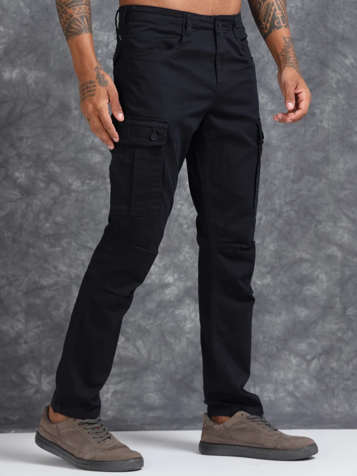 Lower Edits,Cotton mid-rise relaxed cargo trousers for men-3