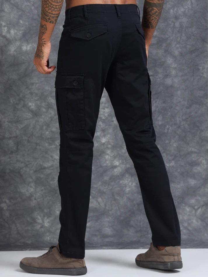 Lower Edits,Cotton mid-rise relaxed cargo trousers for men-4