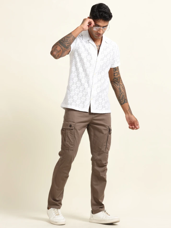 Lower Edits,Cotton relaxed cargo trousers for everyday wear-0