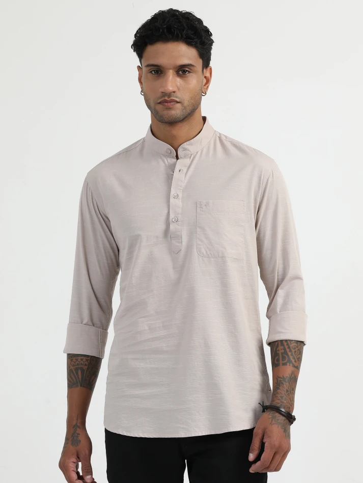 Upper Luxe,Comfort-fit opaque casual shirt for relaxed wear-1