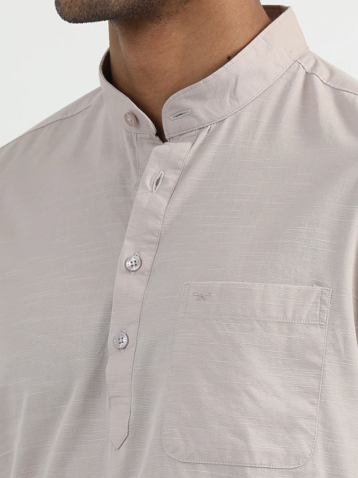 Upper Luxe,Comfort-fit opaque casual shirt for relaxed wear-5