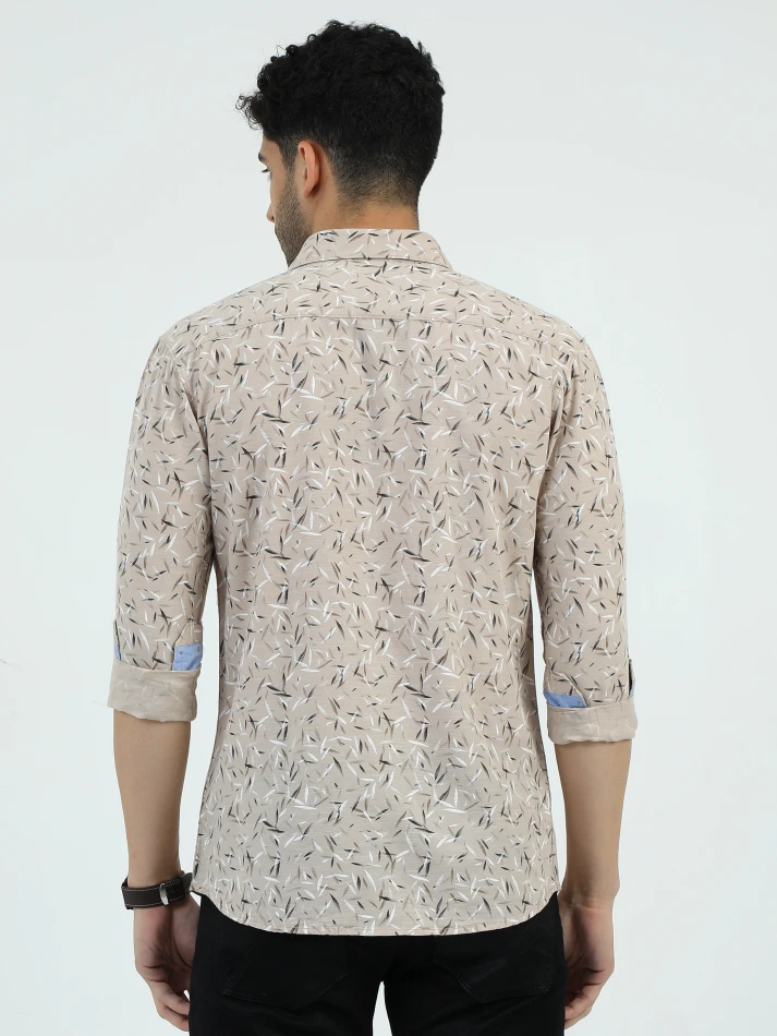 Upper Luxe,Standard floral opaque printed casual shirt-4