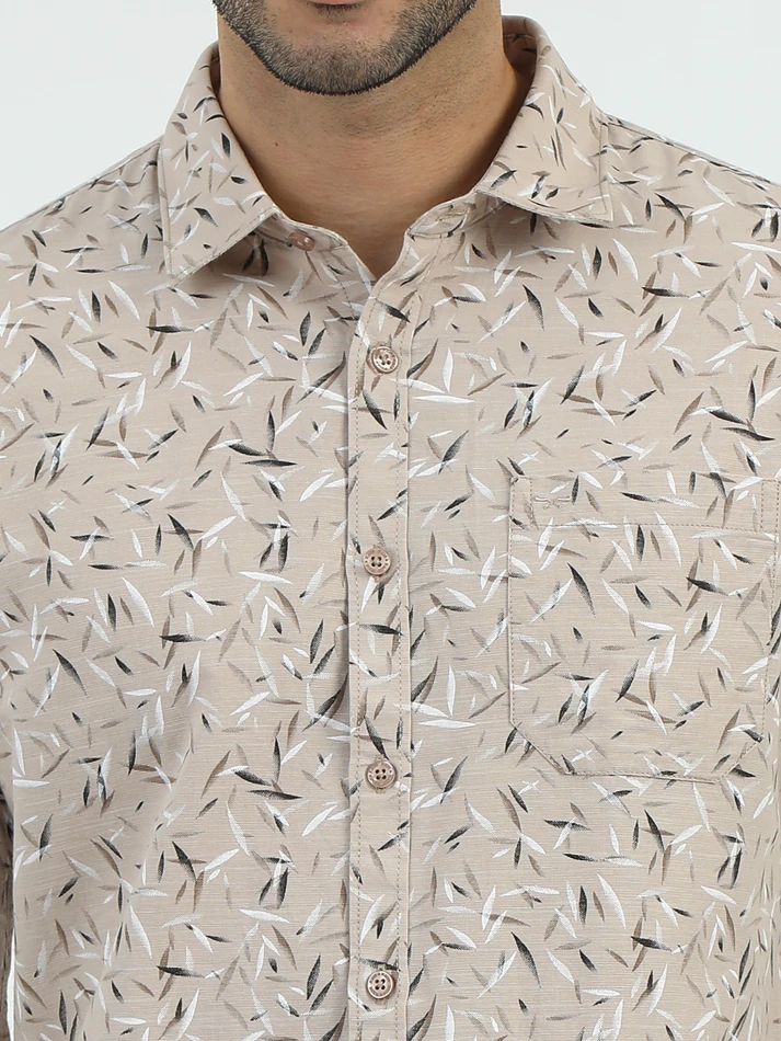 Upper Luxe,Standard floral opaque printed casual shirt-5