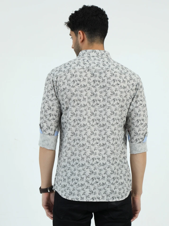 Upper Luxe,Standard floral opaque printed casual shirt-4