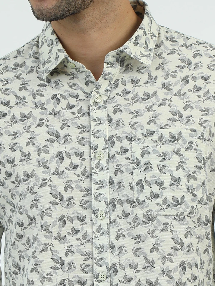 Upper Luxe,Standard floral opaque printed casual shirt-5