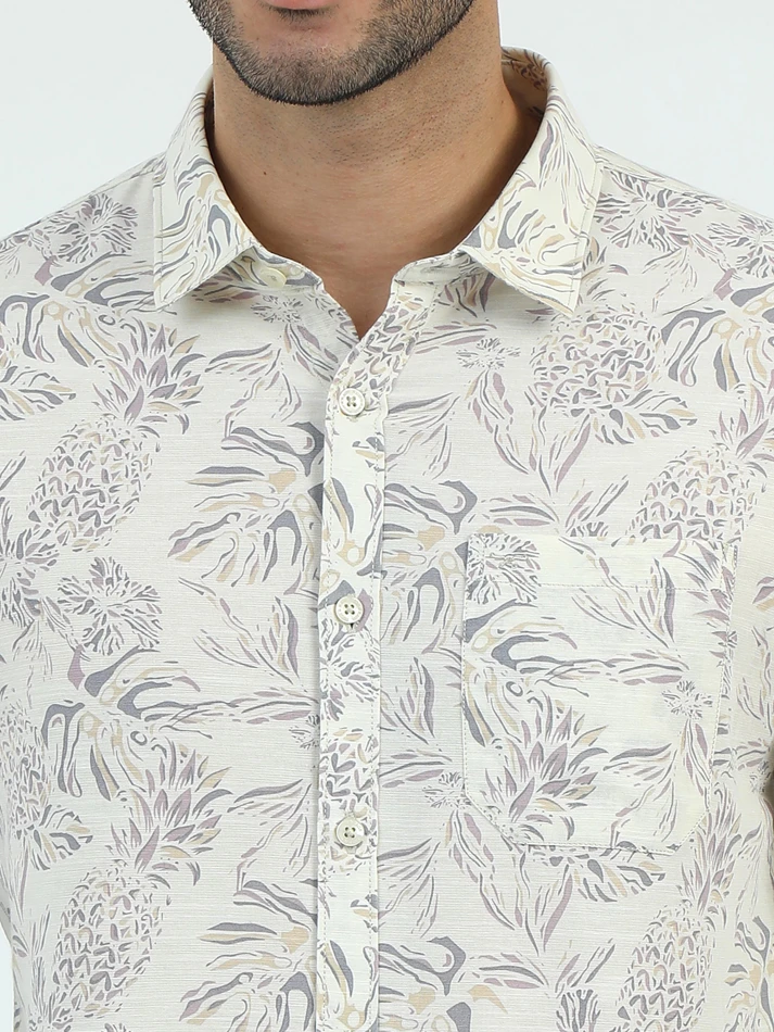 Upper Luxe,Standard floral opaque printed casual shirt-5