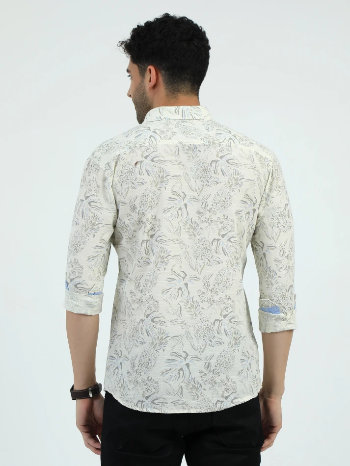 Upper Luxe,Standard floral opaque printed casual shirt-4