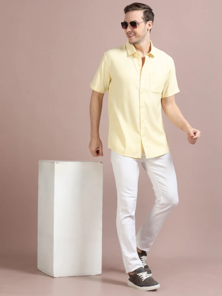 Upper Luxe,Standard opaque casual shirt for a sharp look-0