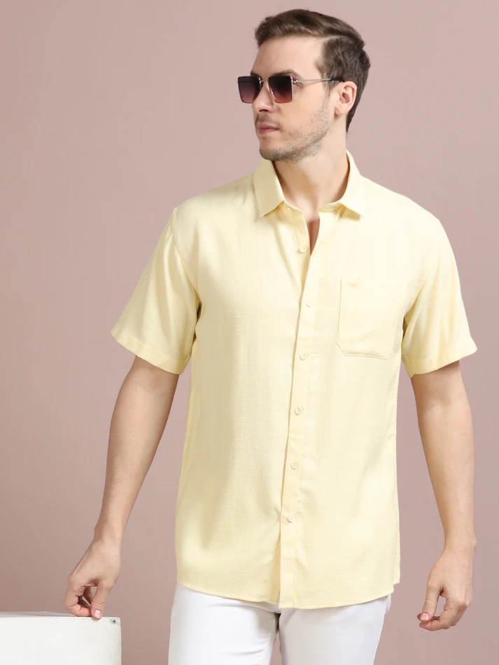 Upper Luxe,Standard opaque casual shirt for a sharp look-1