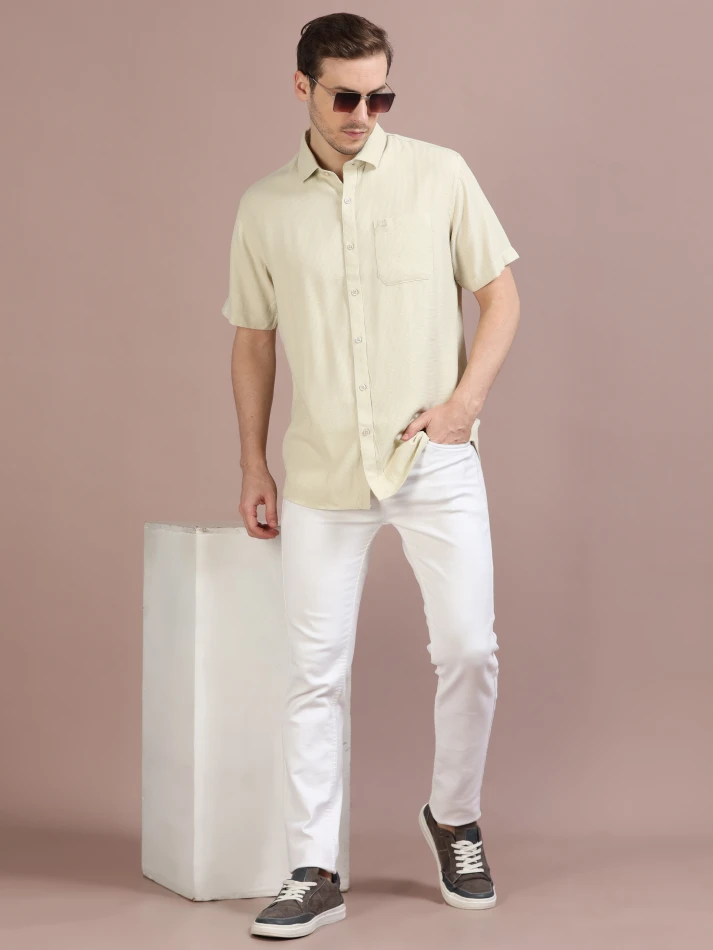 Upper Luxe,Standard opaque casual shirt for a sharp look-0