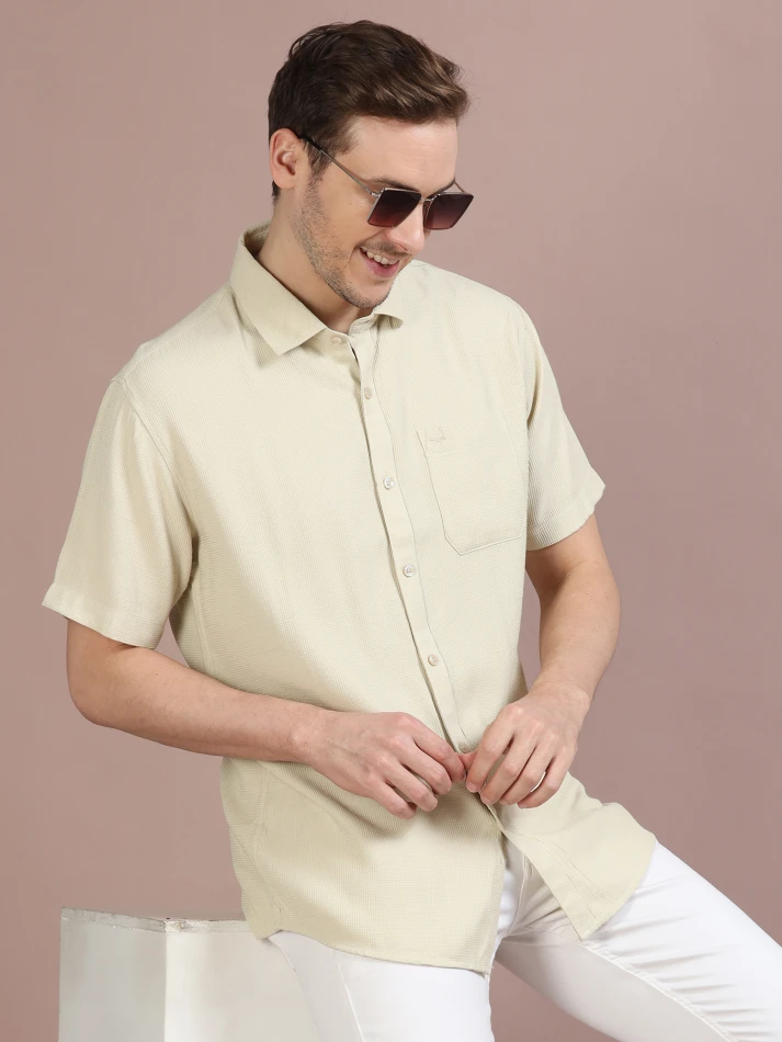 Upper Luxe,Standard opaque casual shirt for a sharp look-1