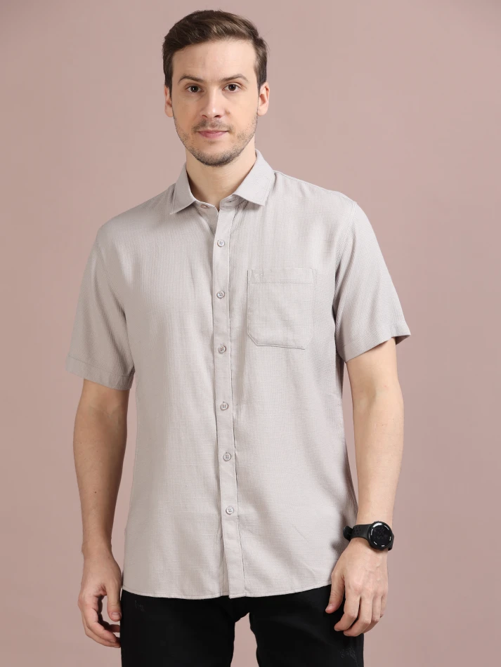 Upper Luxe,Standard opaque casual shirt for a sharp look-2