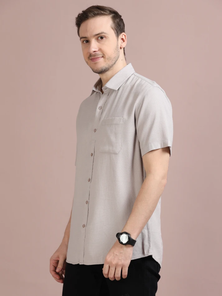 Upper Luxe,Standard opaque casual shirt for a sharp look-3