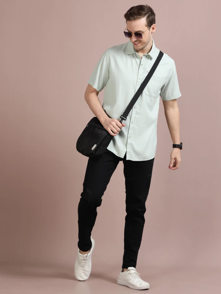 Upper Luxe,Standard opaque casual shirt for a sharp look-0