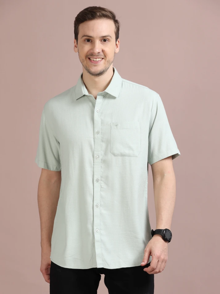 Upper Luxe,Standard opaque casual shirt for a sharp look-2