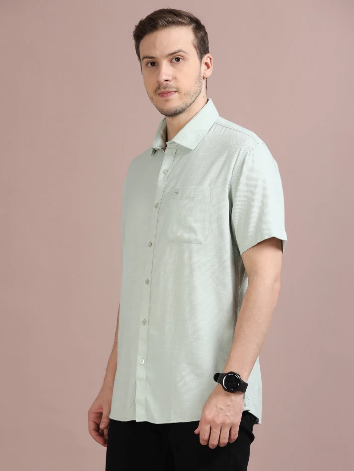 Upper Luxe,Standard opaque casual shirt for a sharp look-3