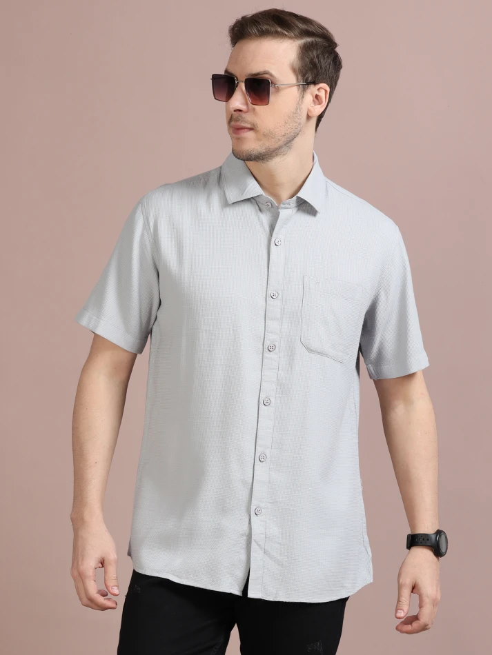 Upper Luxe,Standard opaque casual shirt for a sharp look-1