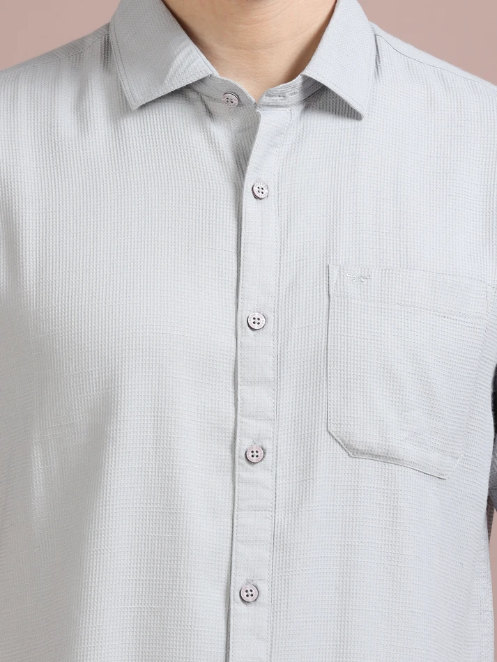 Upper Luxe,Standard opaque casual shirt for a sharp look-5