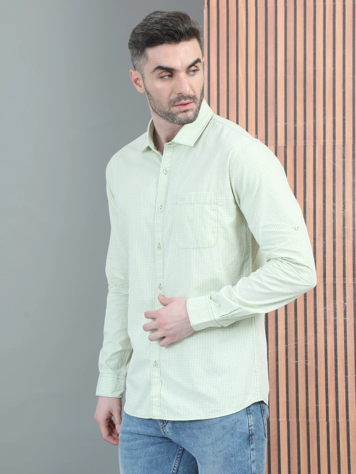 Upper Luxe,Micro checks checked casual shirt with a classy touch-3