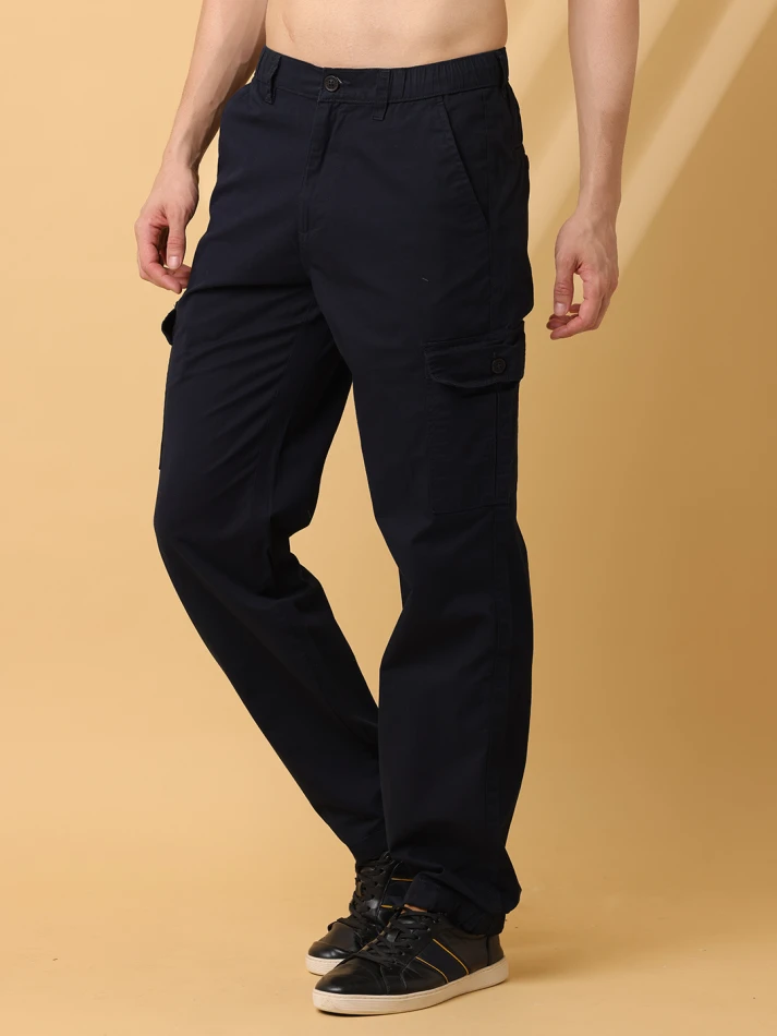 Lower Edits,Cotton relaxed loose fit cargo trousers for men-1