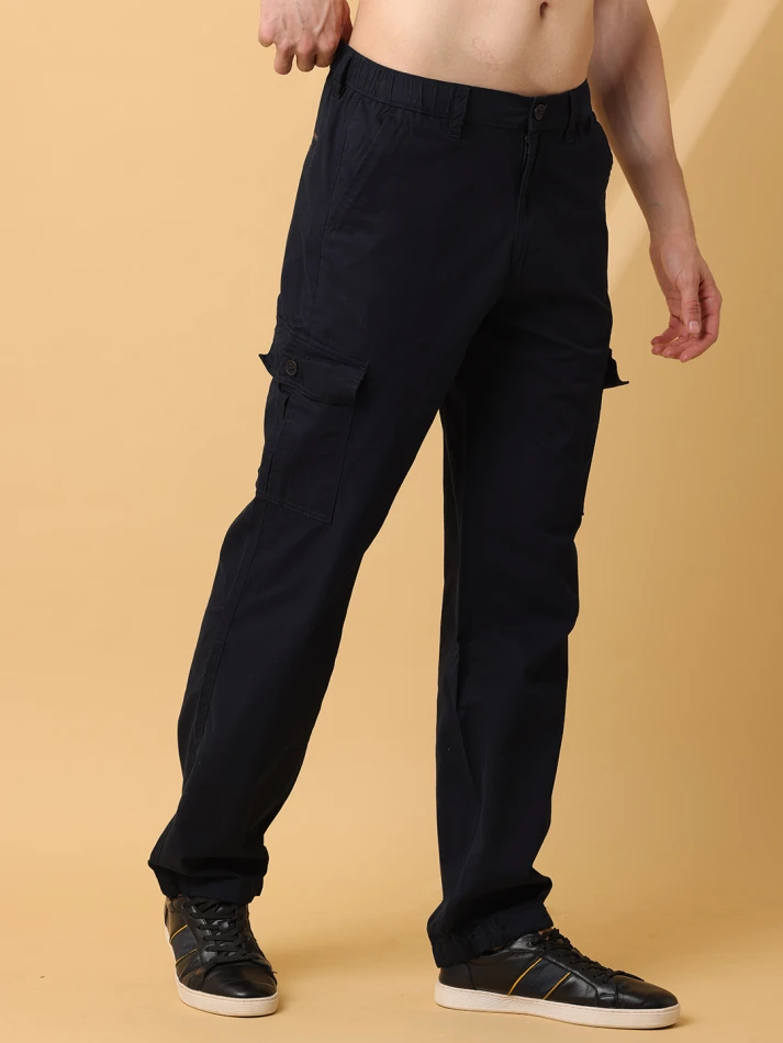 Lower Edits,Cotton relaxed loose fit cargo trousers for men-2