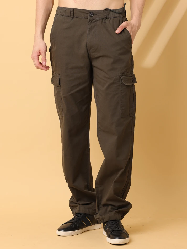 Lower Edits,Pure cotton relaxed loose fit trousers for comfort-0