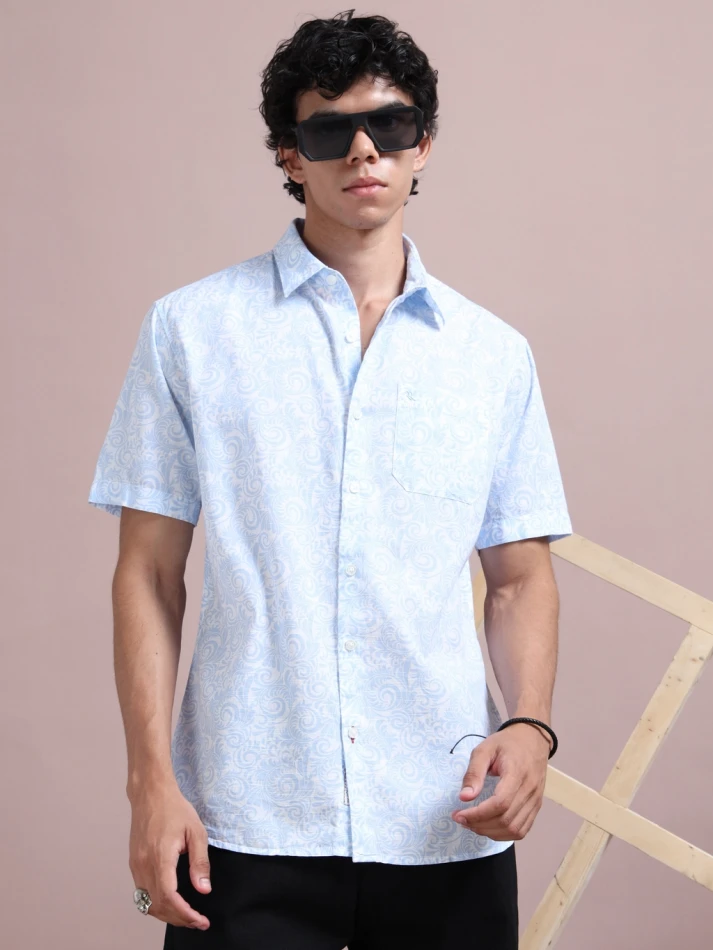 Upper Luxe Mens Soft Layer Co.Ethnic Motifs Printed Casual Shirt