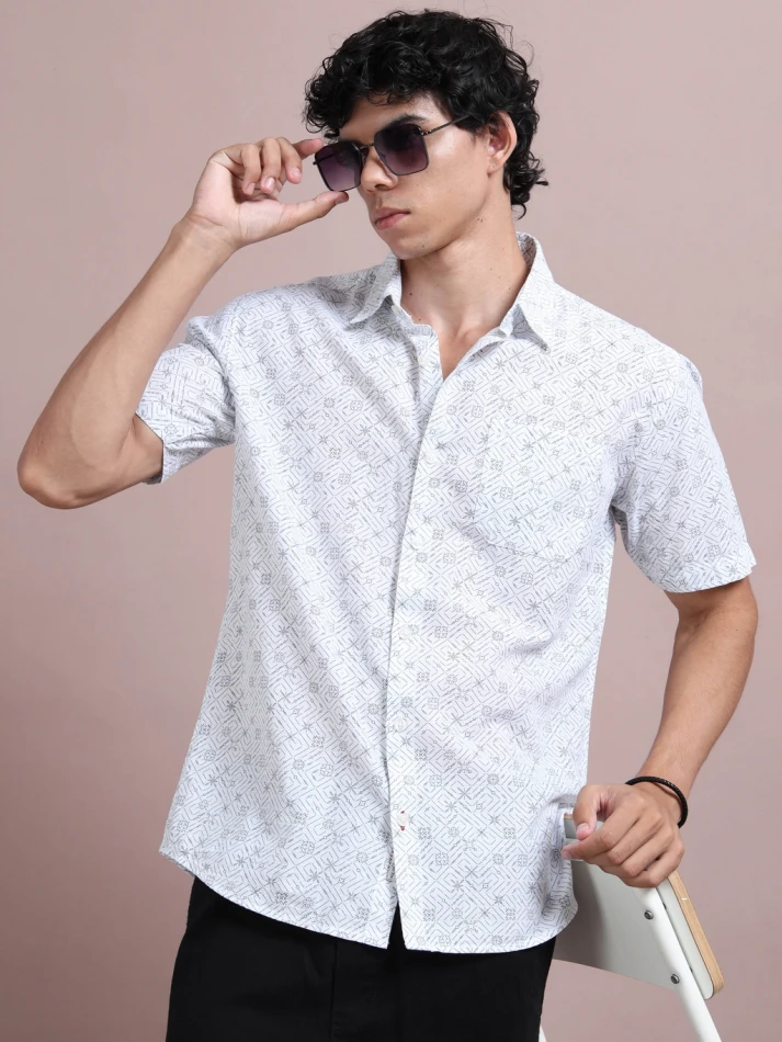 Upper Luxe Mens Soft Layer Co.Ethnic Motifs Printed Casual Shirt